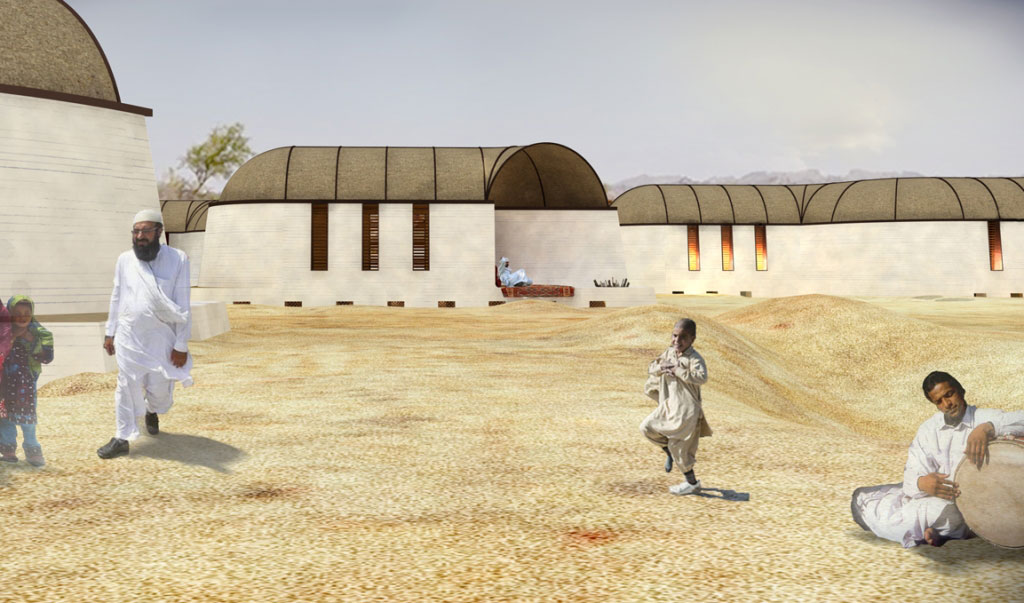 Exterior Perspective from Vernacular Habitation designed by Mojtaba Nabavi and Zeinab Maghdouri